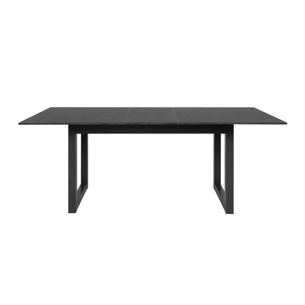 Design Square Kavita Modern wooden Extendable Rectangular Kitchen Dining Table 160-200cm - Black