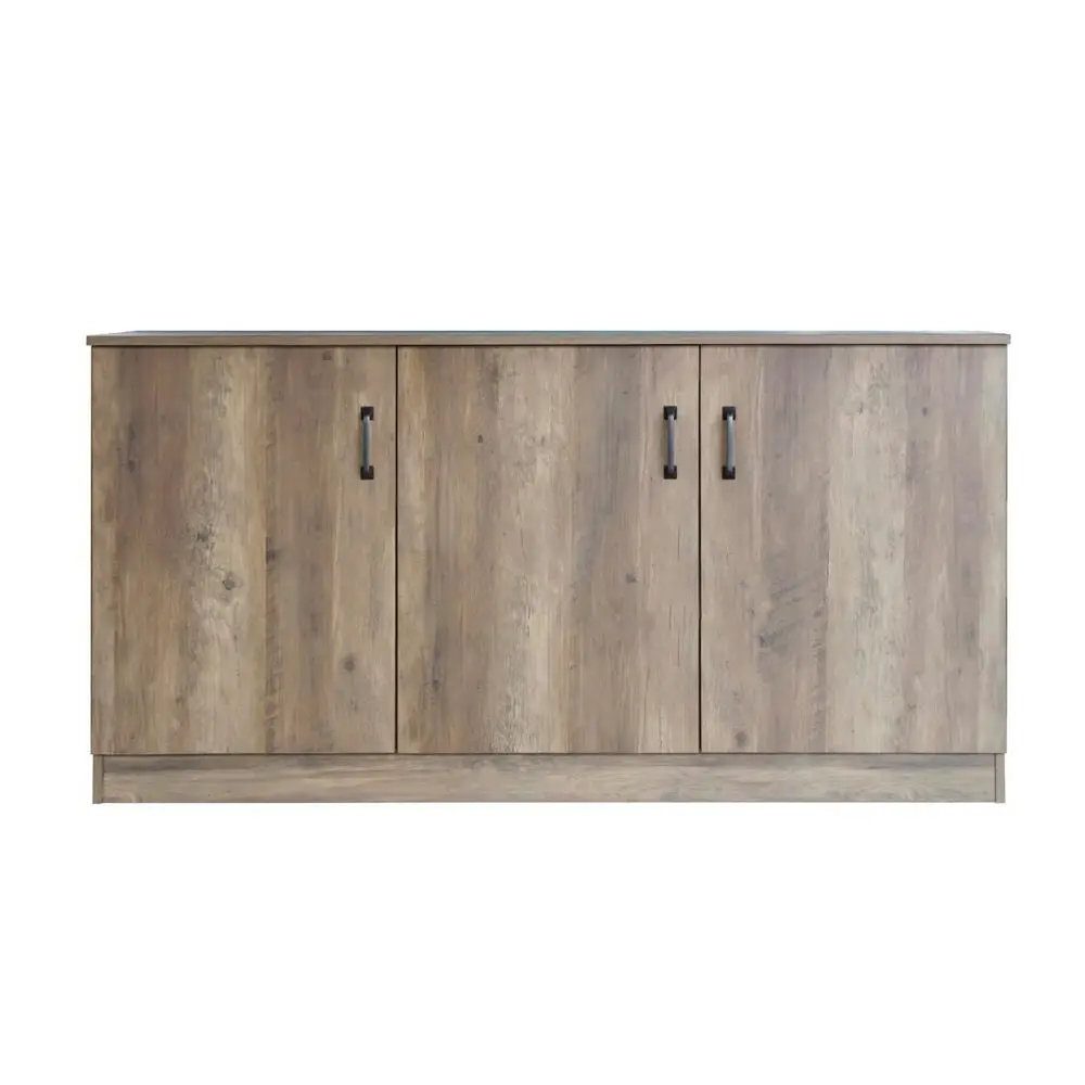 Maestro Furniture Andy Wooden 3-Doors Credenza Sideboard Office Storage Cabinet Rustic Oak