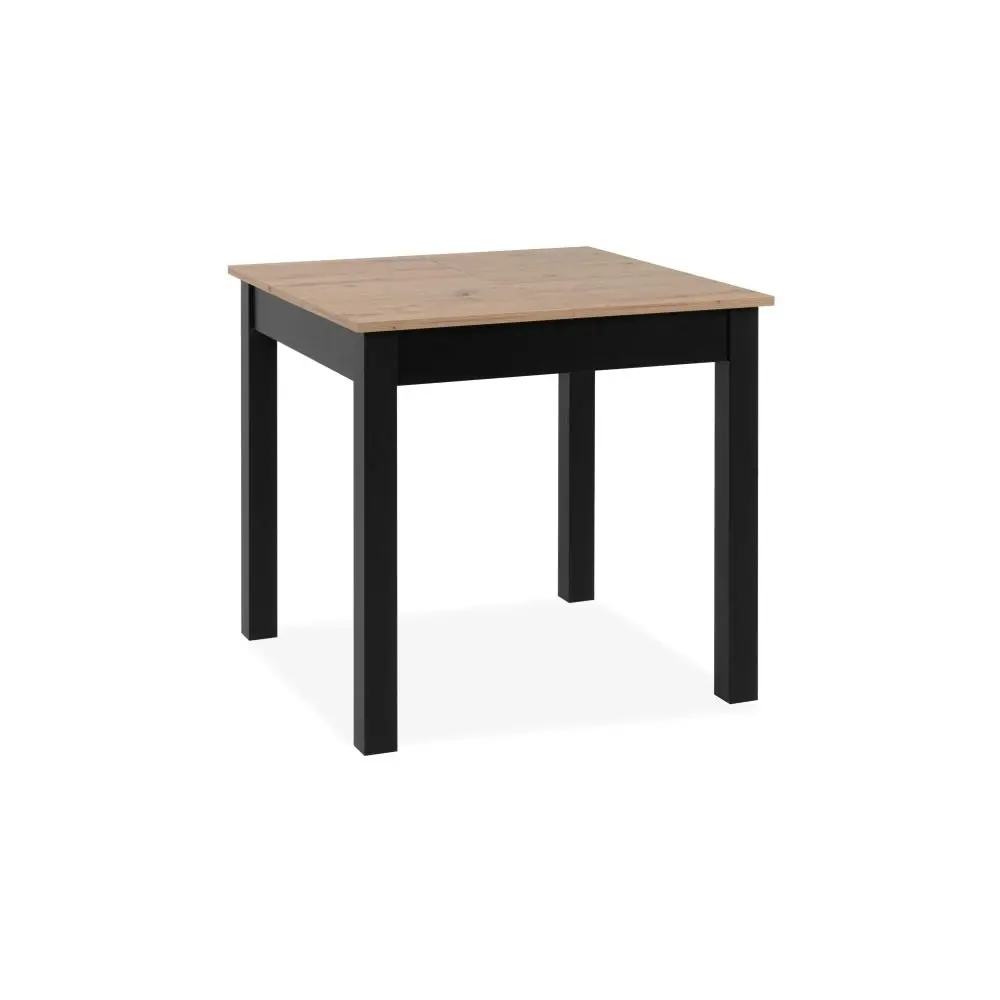 Design Square Elena Wooden Extendable Square Rectangular Dining Table 80-120cm - Black/Oak