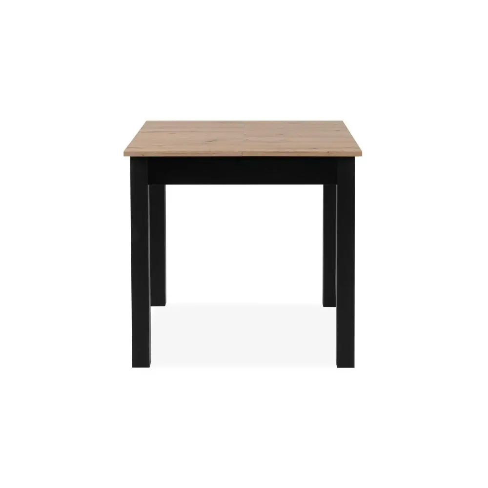 Design Square Elena Wooden Extendable Square Rectangular Dining Table 80-120cm - Black/Oak