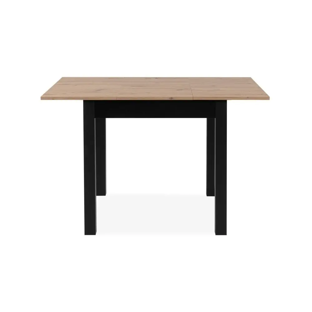 Design Square Elena Wooden Extendable Square Rectangular Dining Table 80-120cm - Black/Oak