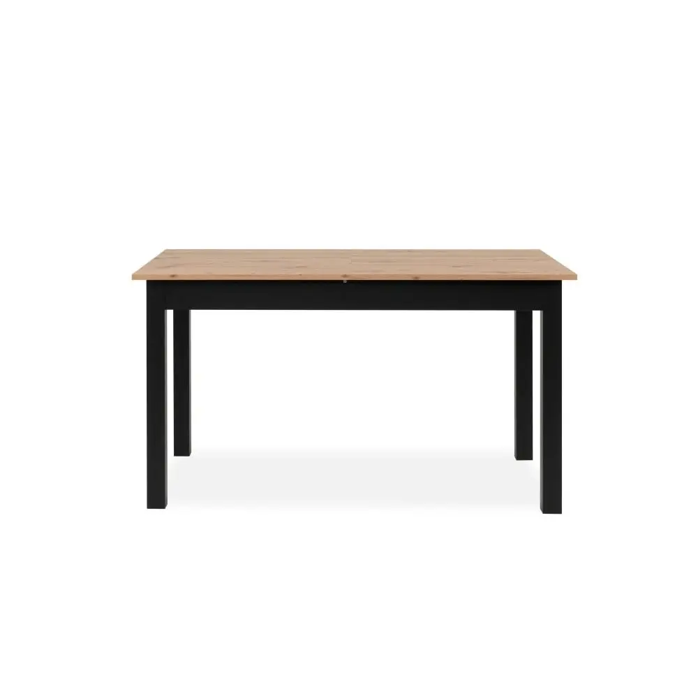 Design Square Elena Wooden Extendable Square Rectangular Dining Table 140-180cm - Black/Oak