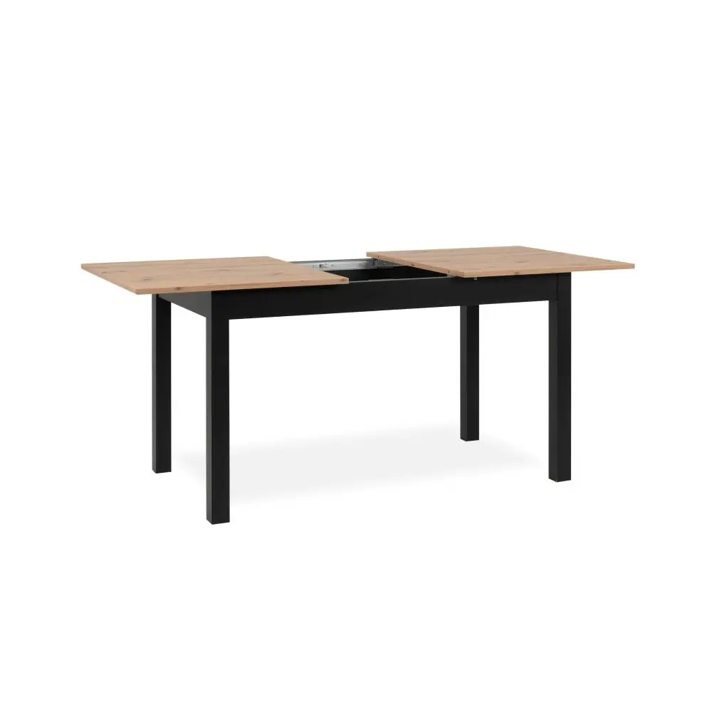 Design Square Elena Wooden Extendable Square Rectangular Dining Table 140-180cm - Black/Oak