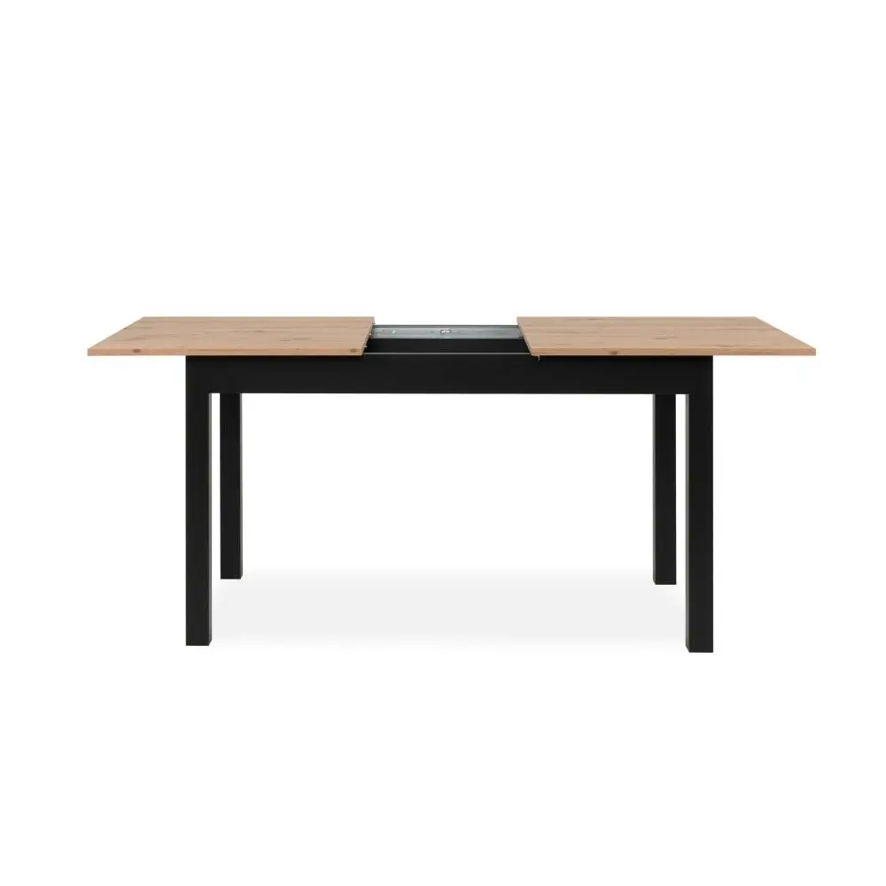 Design Square Elena Wooden Extendable Square Rectangular Dining Table 140-180cm - Black/Oak