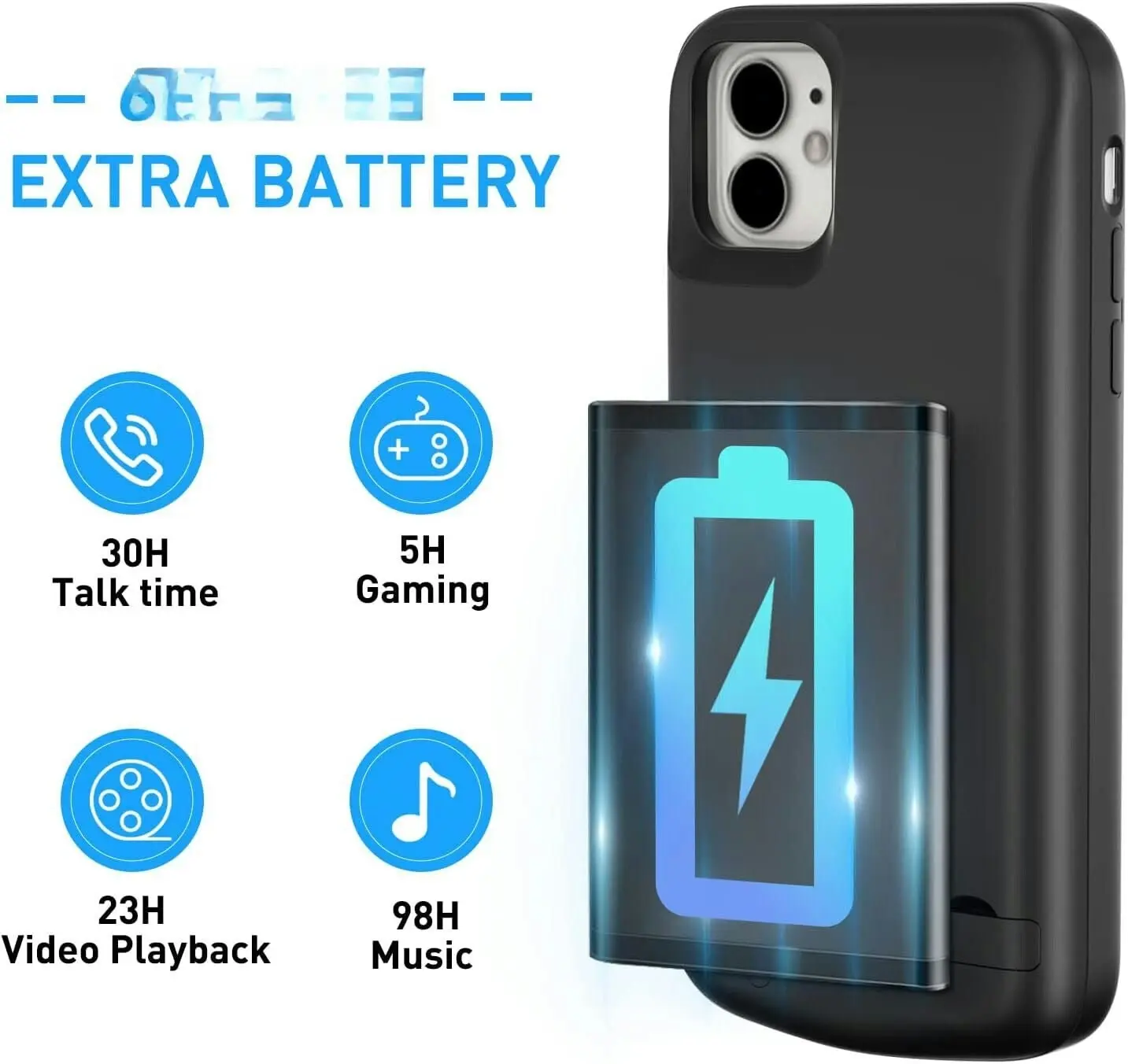 For iPhone XS Max Smart Battery Power Bank Charger Cover