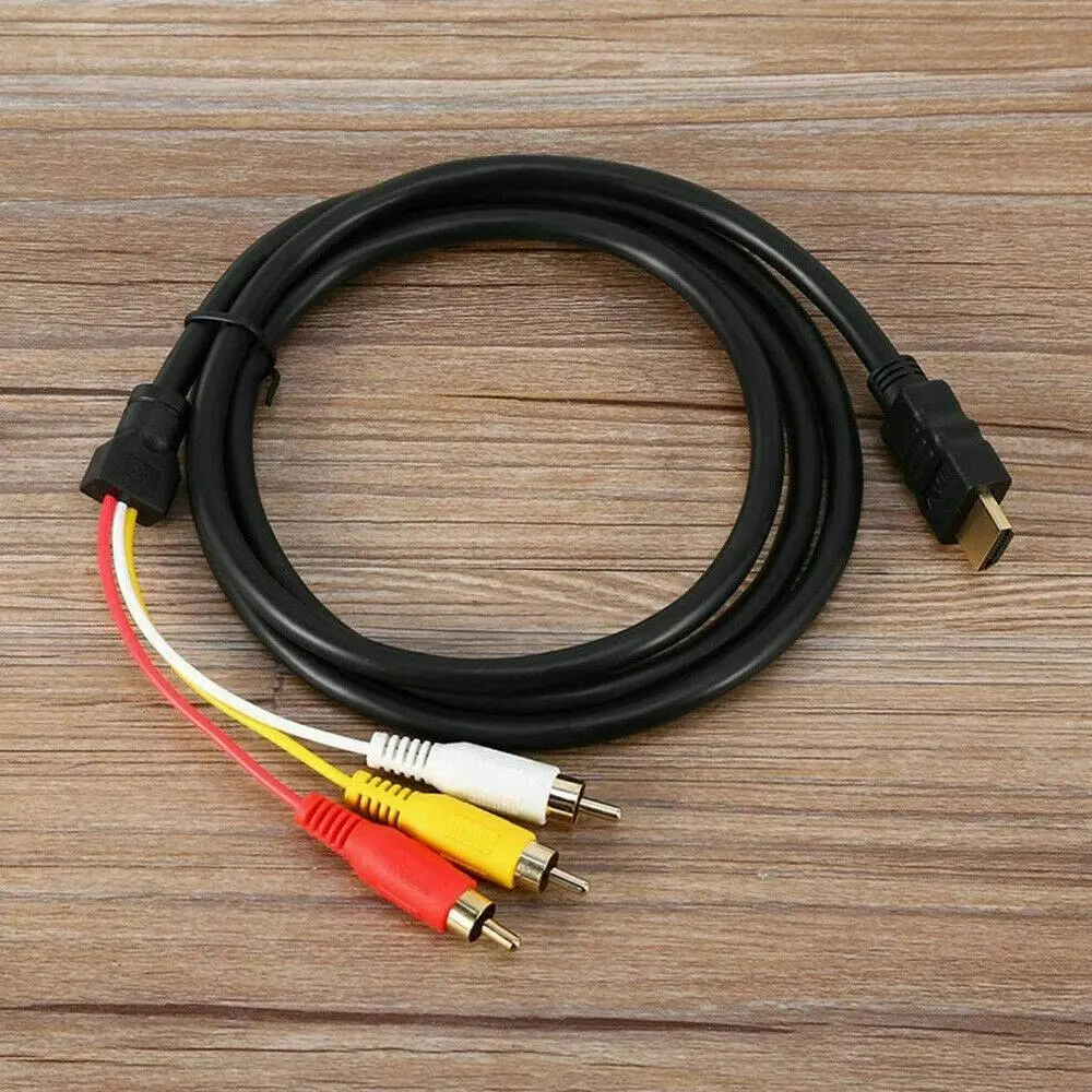 HDMI to 3 RCA Video Audio Adaptor AV Cable Male Adapter TV DVD Player Converter