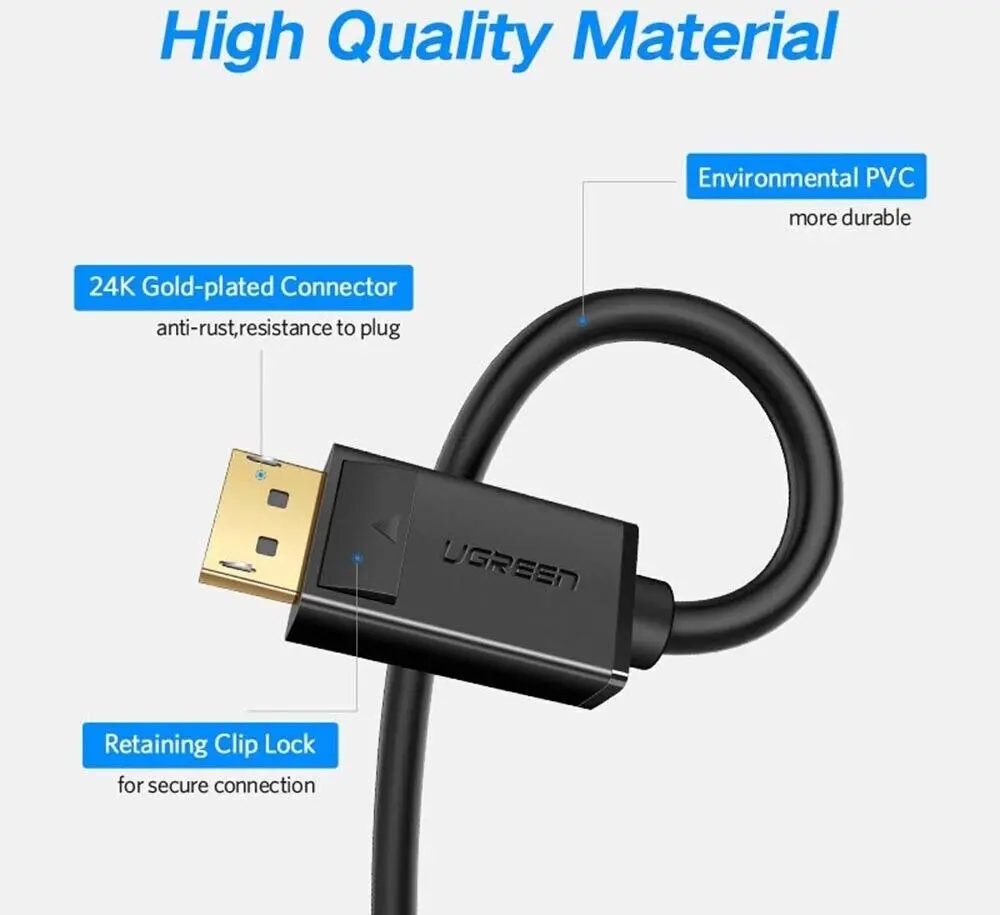 DisplayPort to Display Port Cable DP to DP Male to Male 1.8m 1080p@60hz Full HD