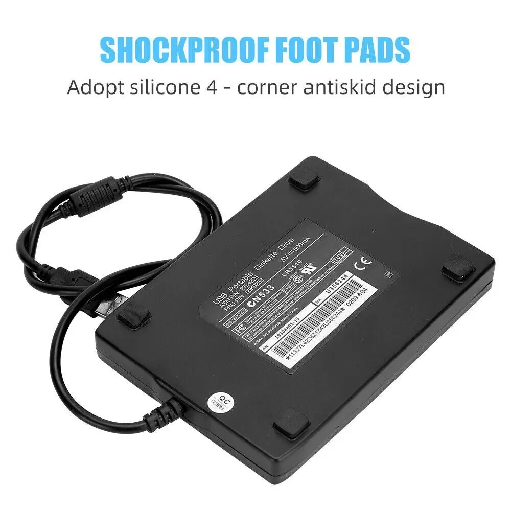 3.5 inch USB Mobile Floppy Disk Drive Portable 1.44MB External FDD Reader for PC