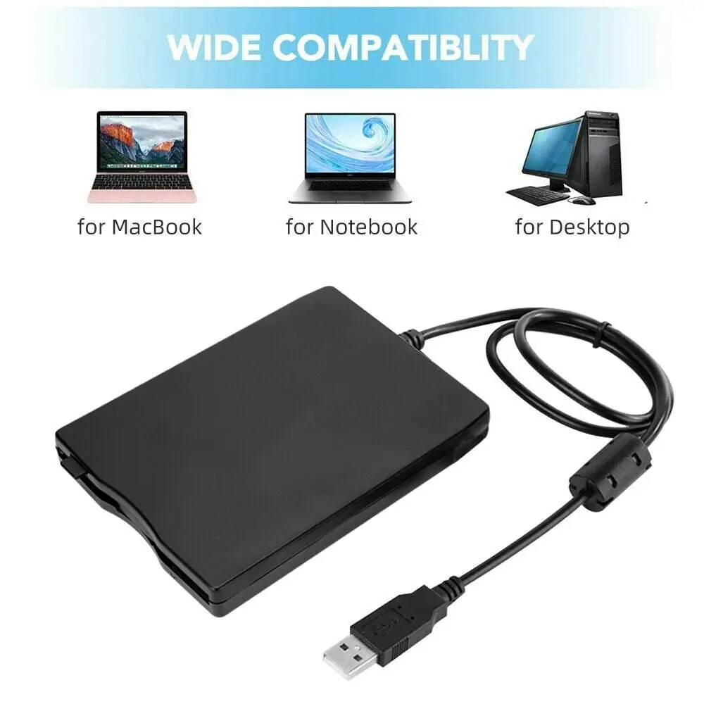 3.5 inch USB Mobile Floppy Disk Drive Portable 1.44MB External FDD Reader for PC