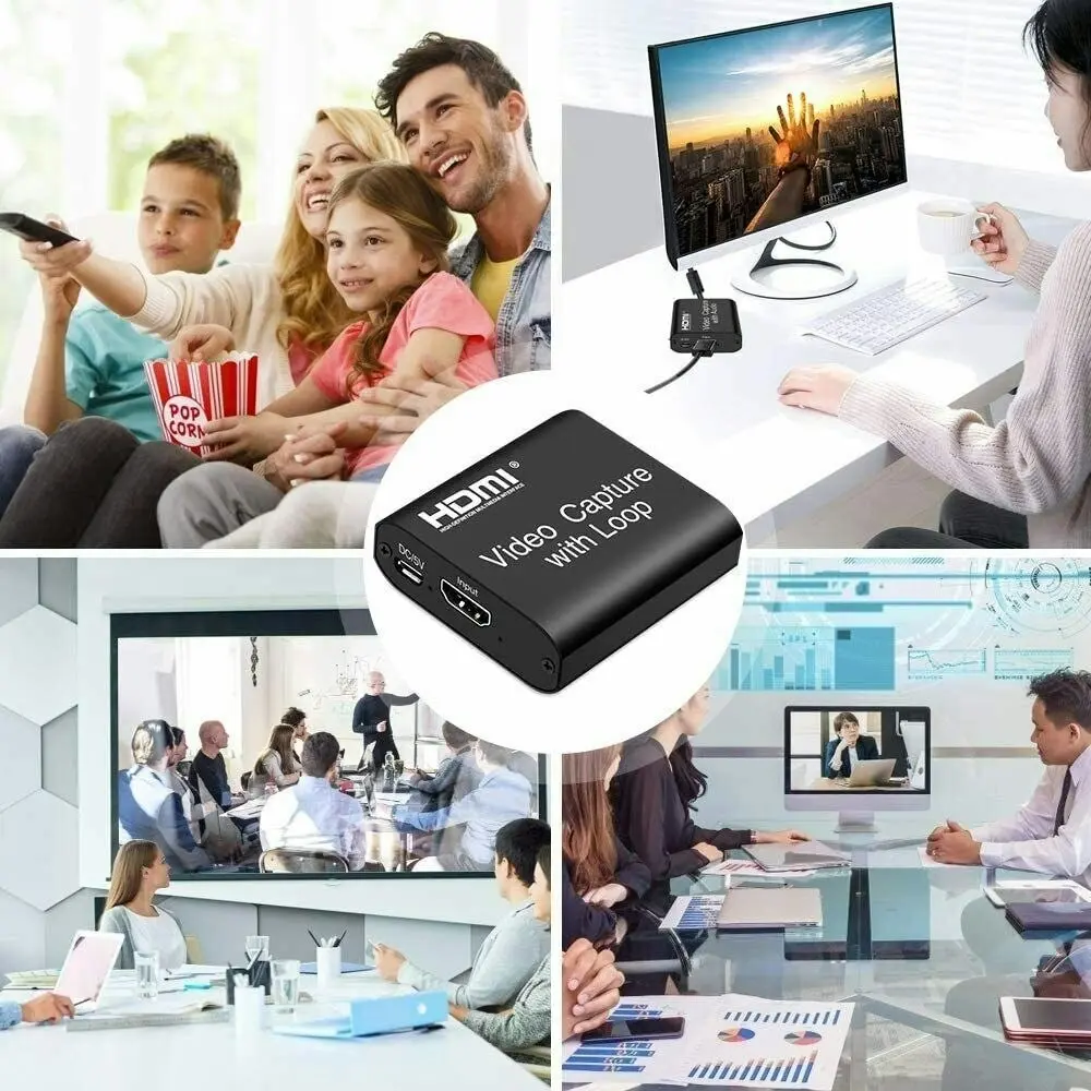 4K HDMI Video Capture Card HDMI to USB 2.0 Video Capture with Loop Out