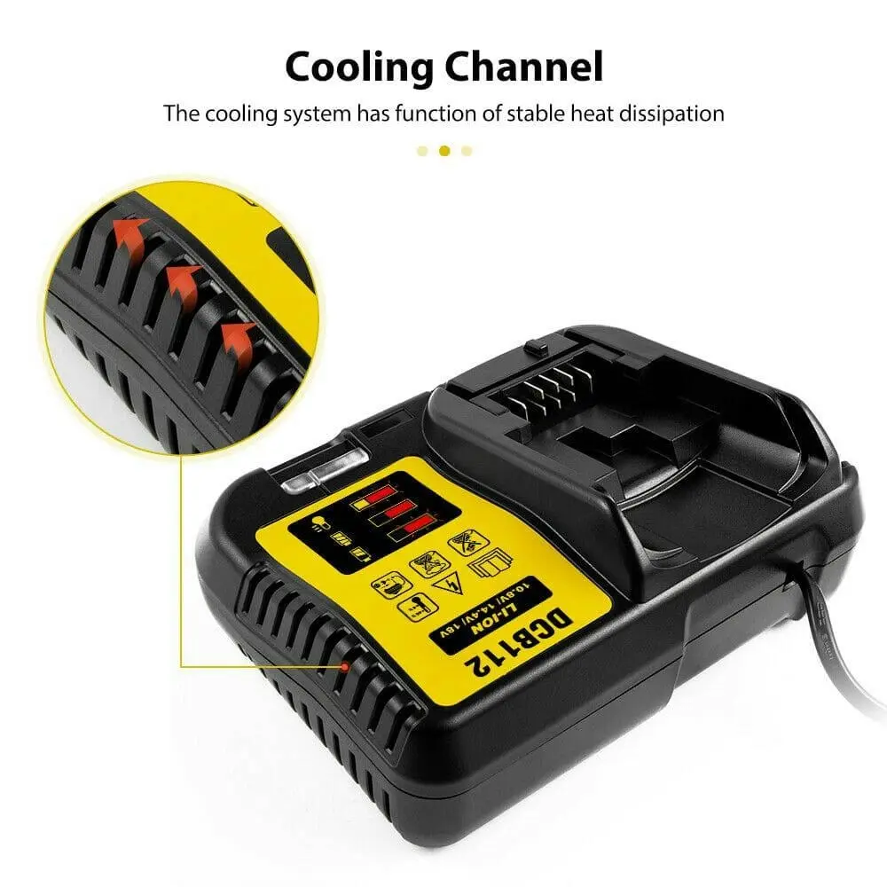 Battery Charger for Dewalt DCB105 DCB200 DCB120 DCB115 DCB112 10.8-18V Li-ion