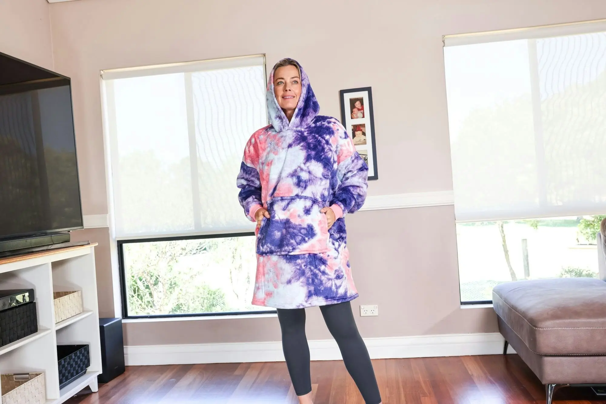 Hotto Premium Oversized Cuddle Hoodie Purple Tie Dye