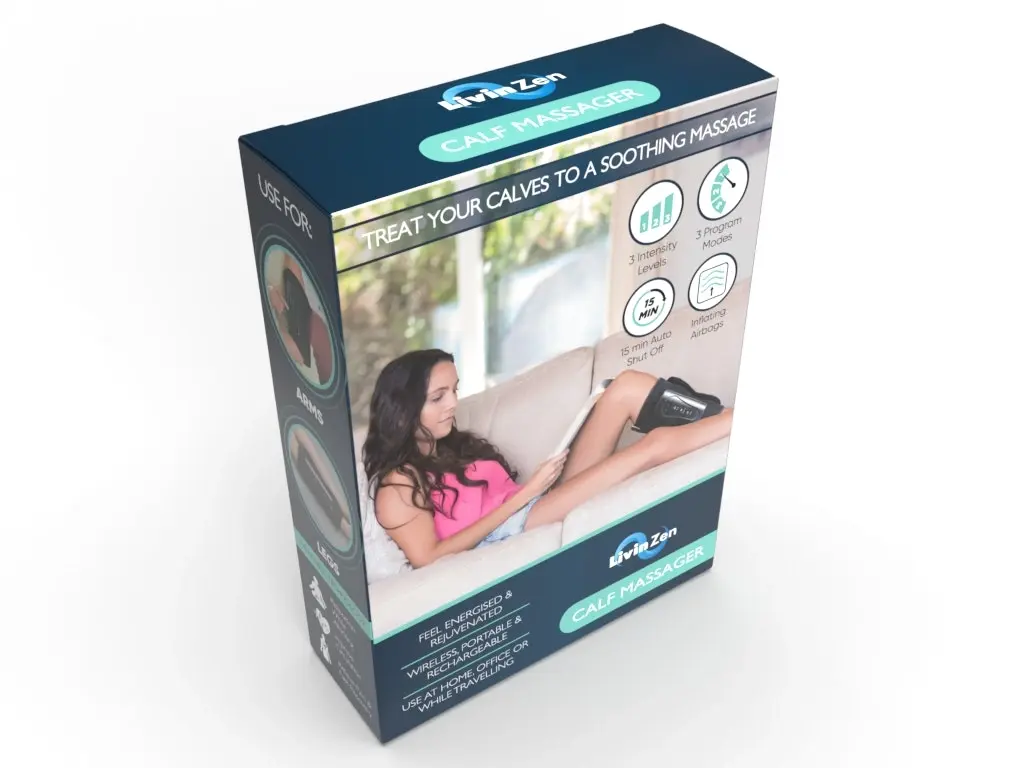 Livin Zen Calf Massager featuring inflating airbags