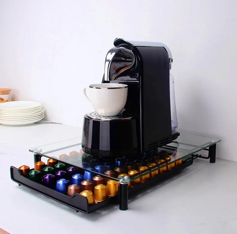 The Kitchen Galleria Glass Top Coffee Capsule Storage Drawer