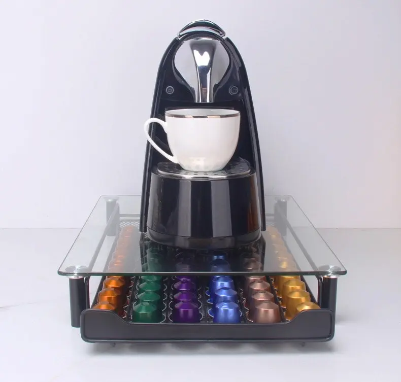 The Kitchen Galleria Glass Top Coffee Capsule Storage Drawer