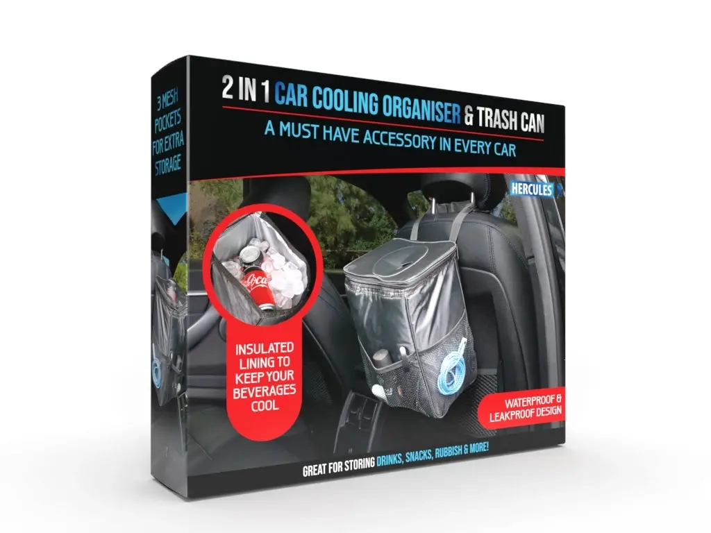 Hercules 2 in 1 Car Cooling Organiser & Trash Can