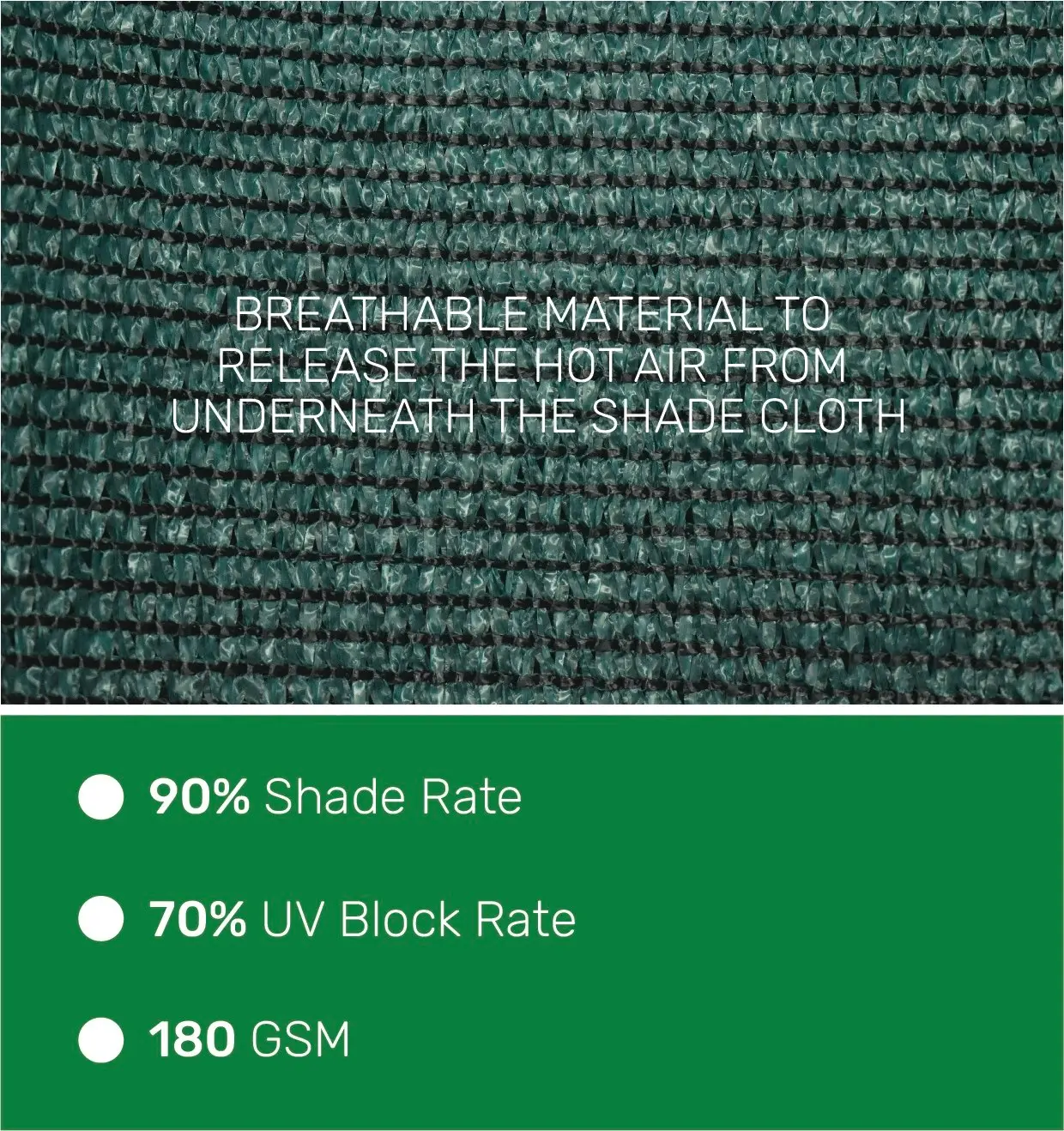 Hercules Shade Cloth - 180gsm Breathable 1.83 x 30m length Green