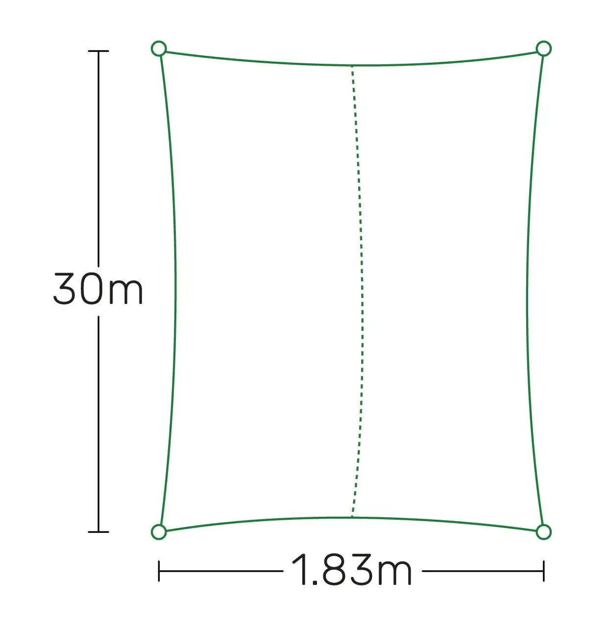 Hercules Shade Cloth - 180gsm Breathable 1.83 x 30m length Green