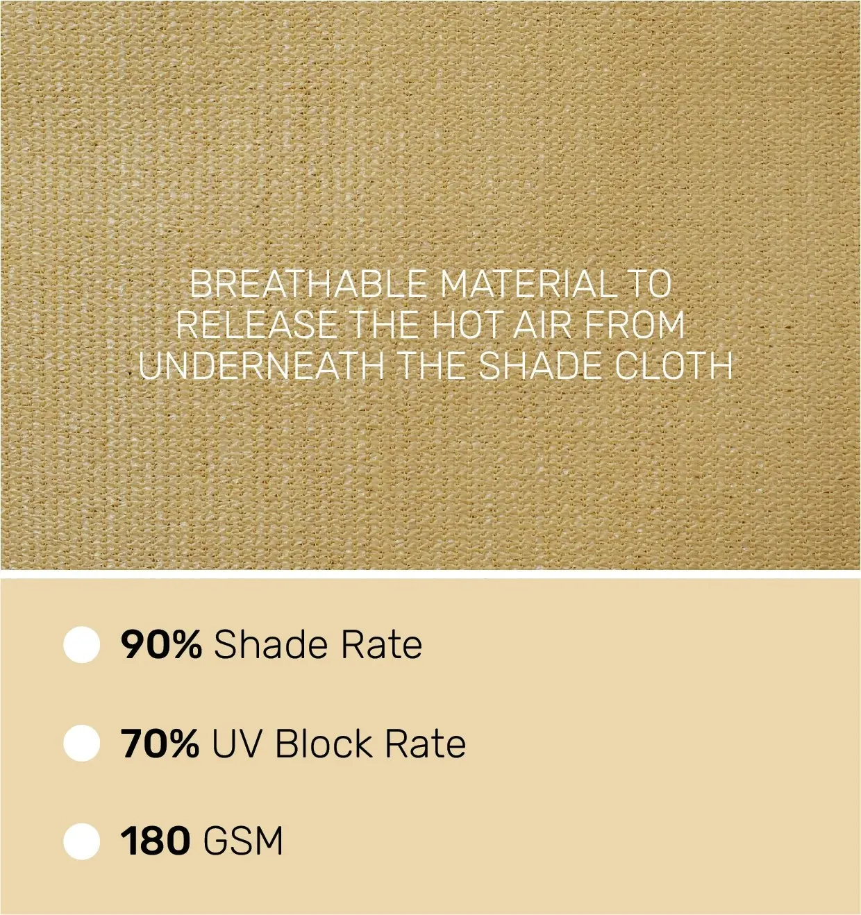 Hercules Shade Cloth - 180gsm Breathable 1.83 x 50m length Beige