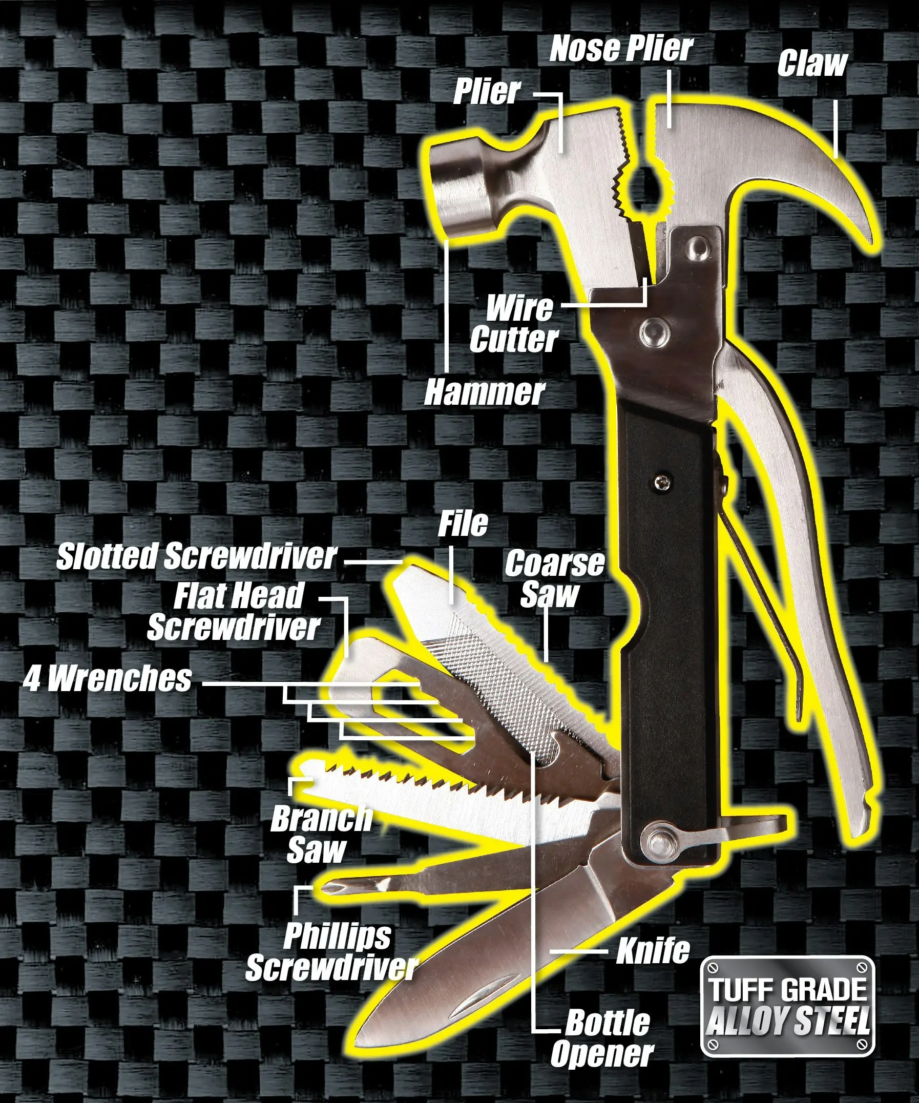 Hercules Ultimate Hammer Multi Tool - 18 Tools Combined into 1