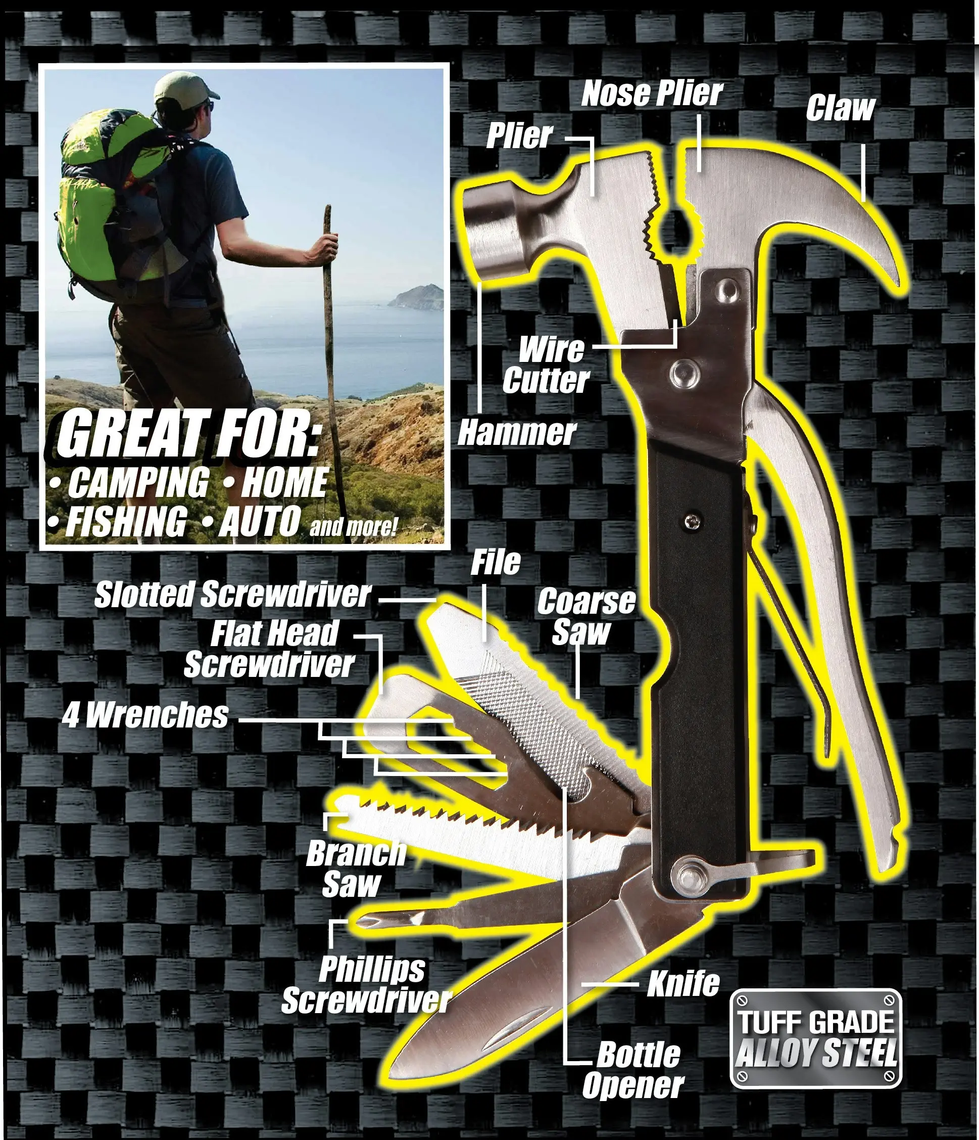 Hercules Ultimate Hammer Multi Tool - 18 Tools Combined into 1