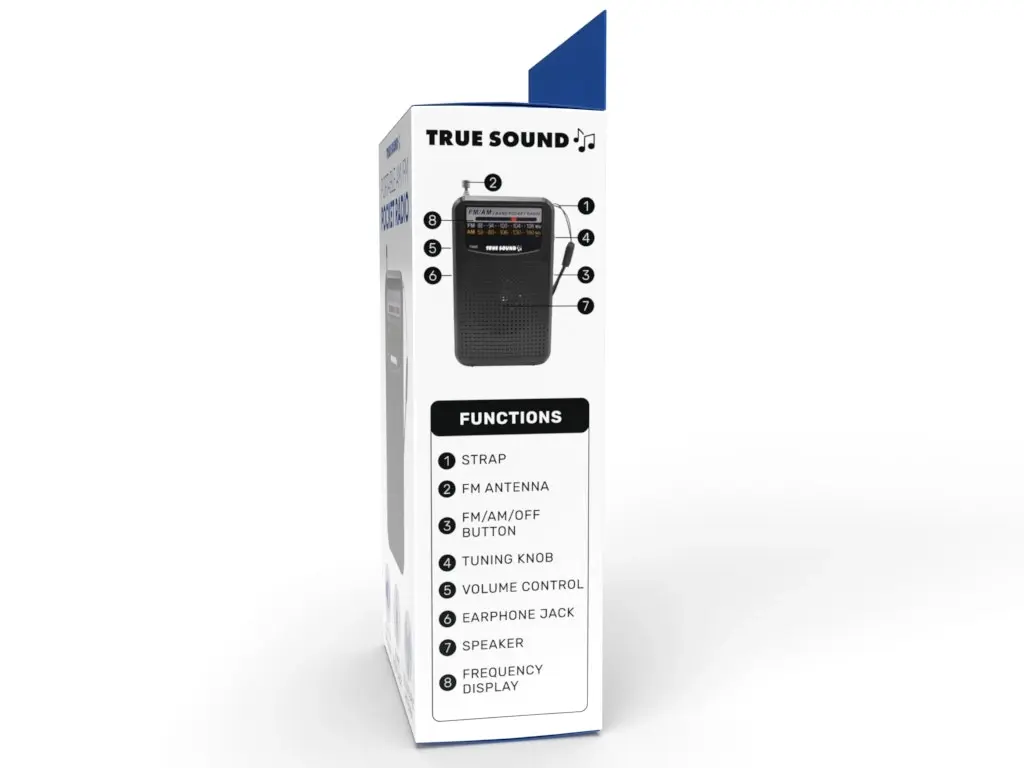 True Sound Portable AM/FM Pocket Radio