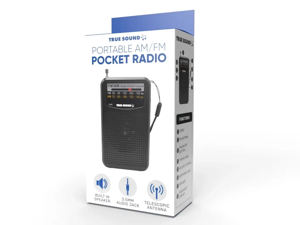 True Sound Portable AM/FM Pocket Radio