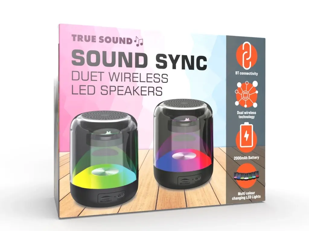 True Sound Sound Sync Duet Wireless LED Speakers