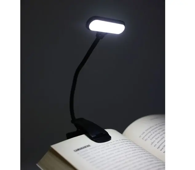 25th Hour Clip on LED Book Light Black