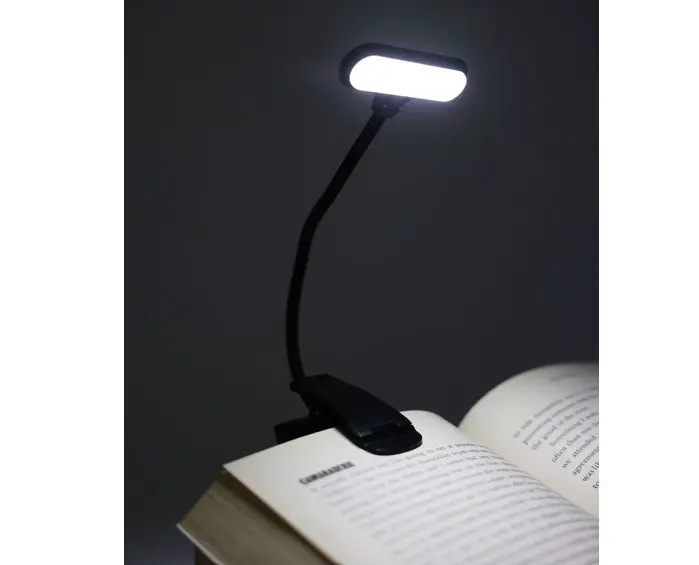 25th Hour Clip on LED Book Light Black