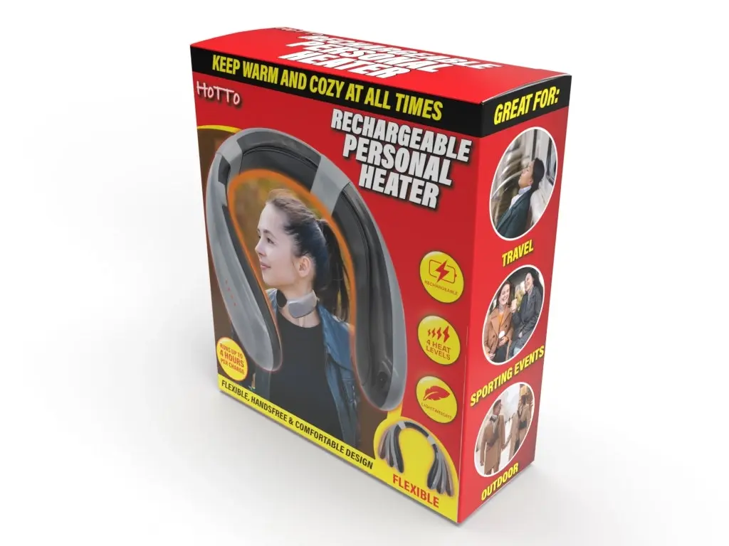 Hotto Rechargeable Neck Heater Neck Warmer Heat Therapy - Handsfree On The Go