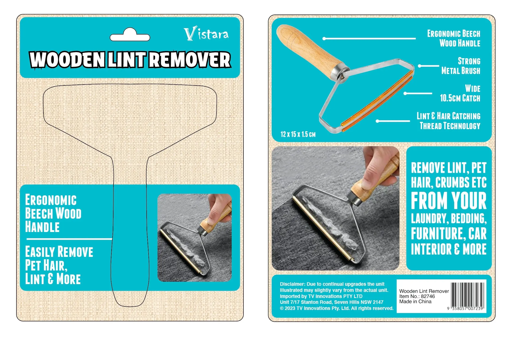 Vistara Wooden Pet Hair / Lint / Fur Remover