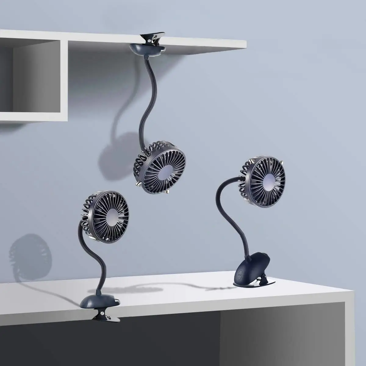 Koolmaxx Flexi Clip 3 Speed Fan - Blue