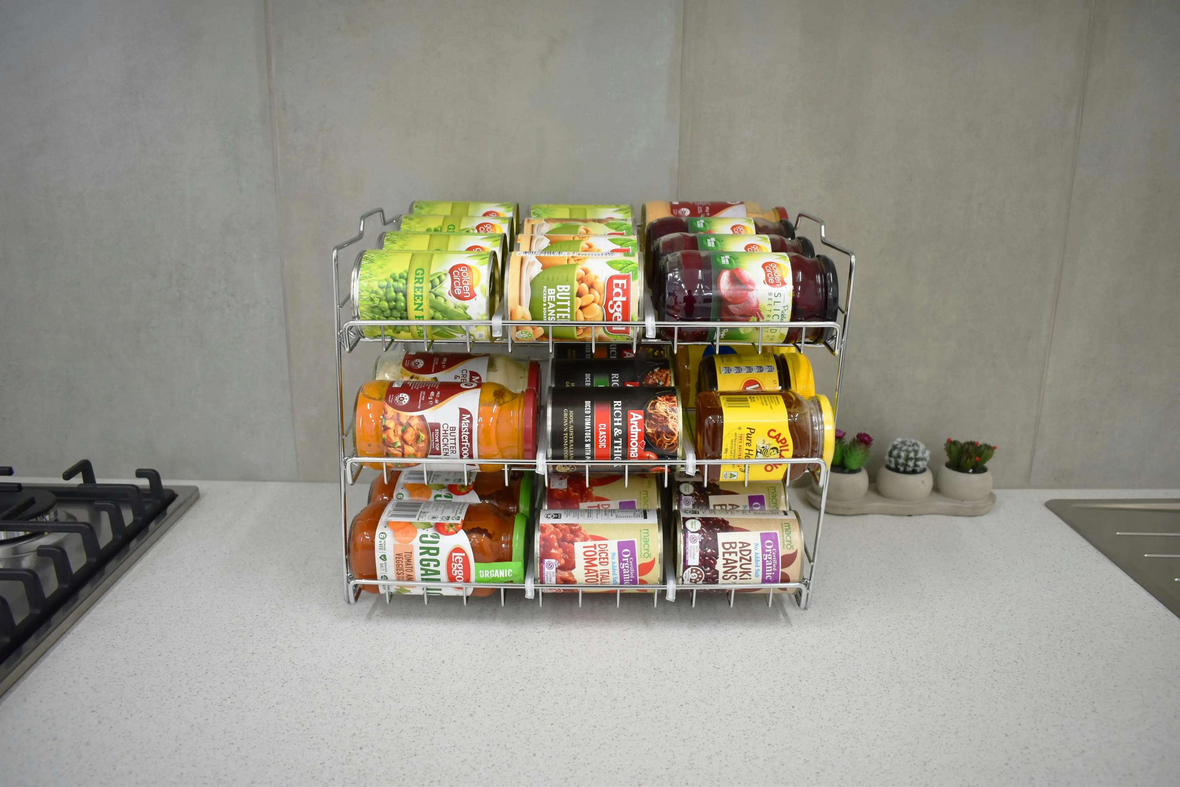 The Kitchen Galleria Adjustable 3 Tier Can/Jar Storage Organiser