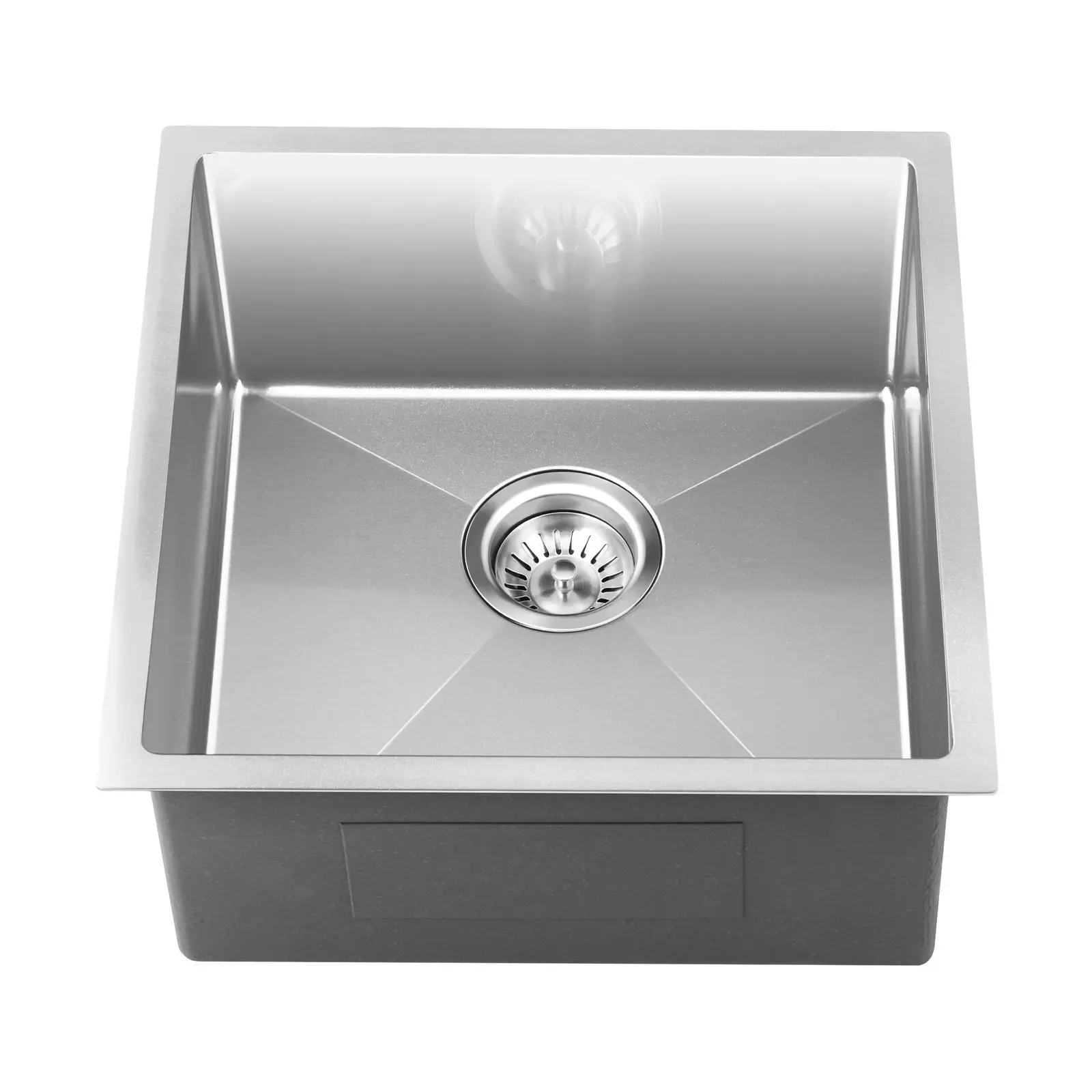 Welba Kitchen Sink 44X44CM Stainless Steel Single Bowl Basin With Waste Silver