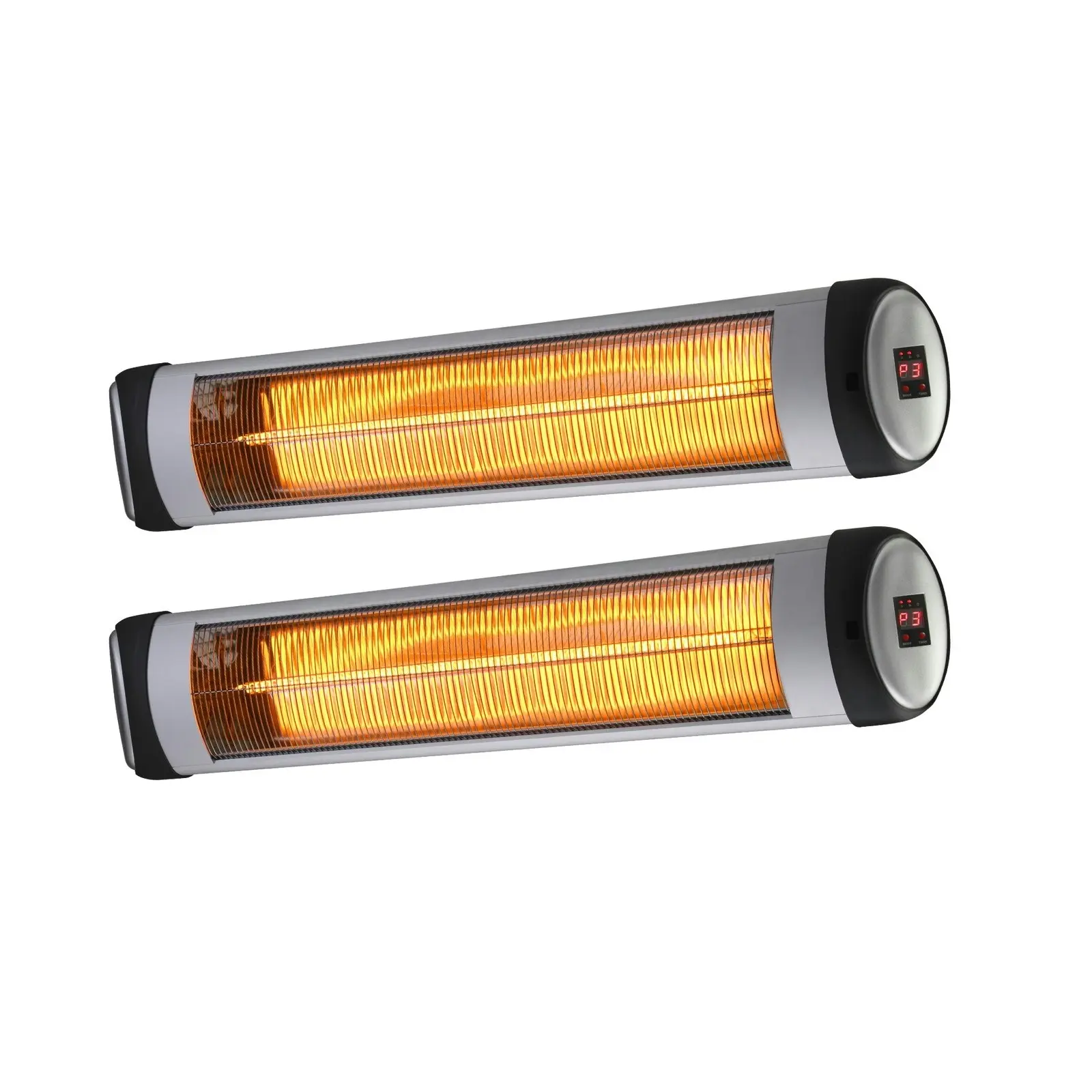 Vevare 2x Electric Strip Infrared Heater Radiant 3000W Patio Space Heater Remote