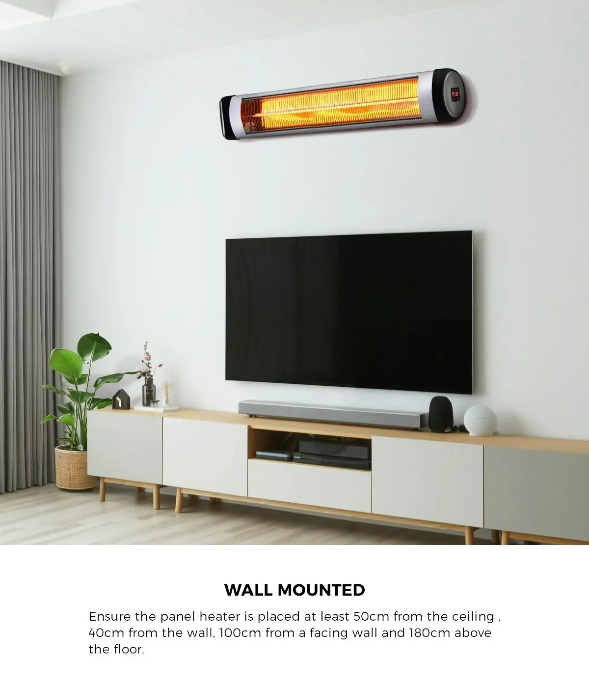 Vevare 2x Electric Strip Infrared Heater Radiant 3000W Patio Space Heater Remote