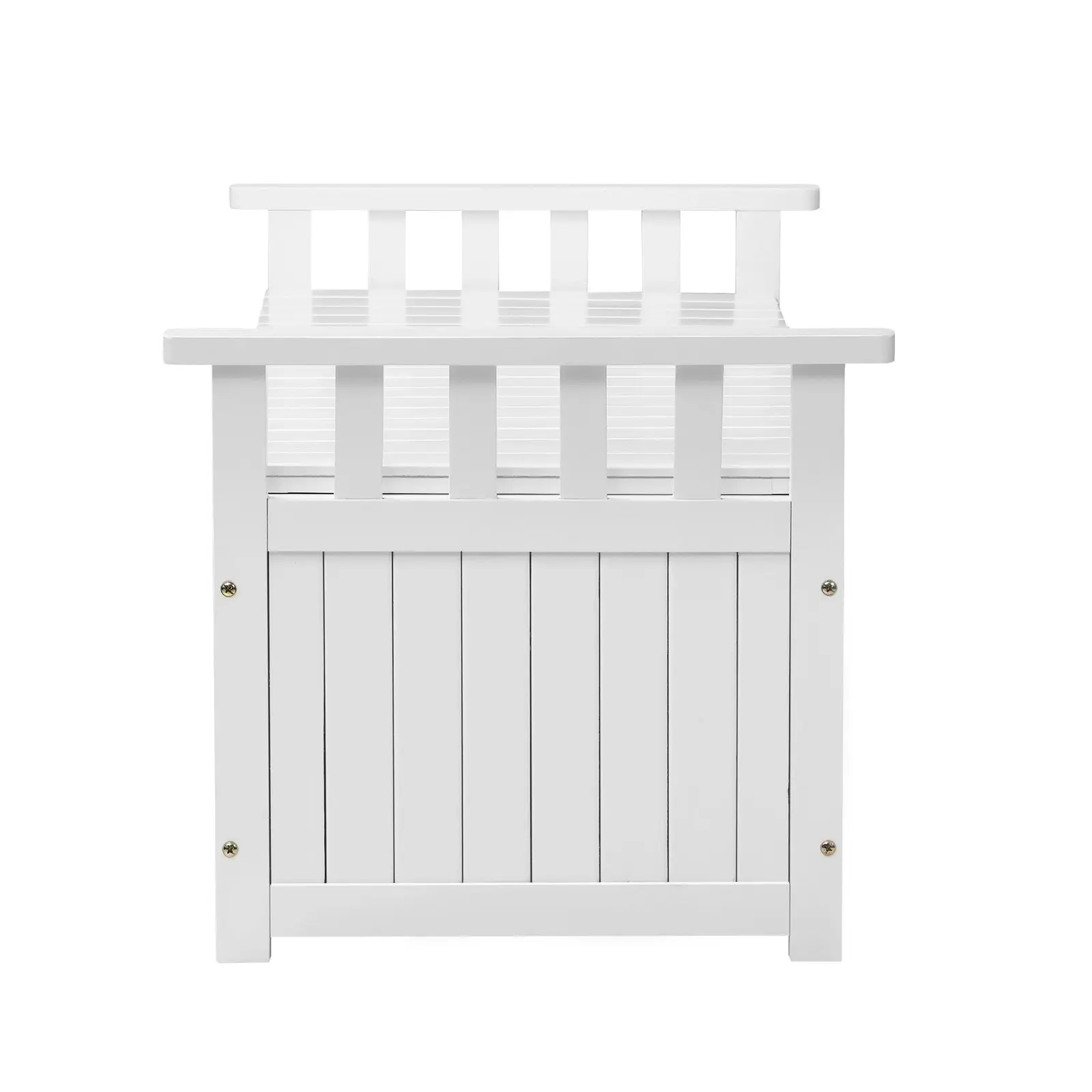 Livsip Outdoor Storage Box Wooden Garden Bench Chest Tool Container L White