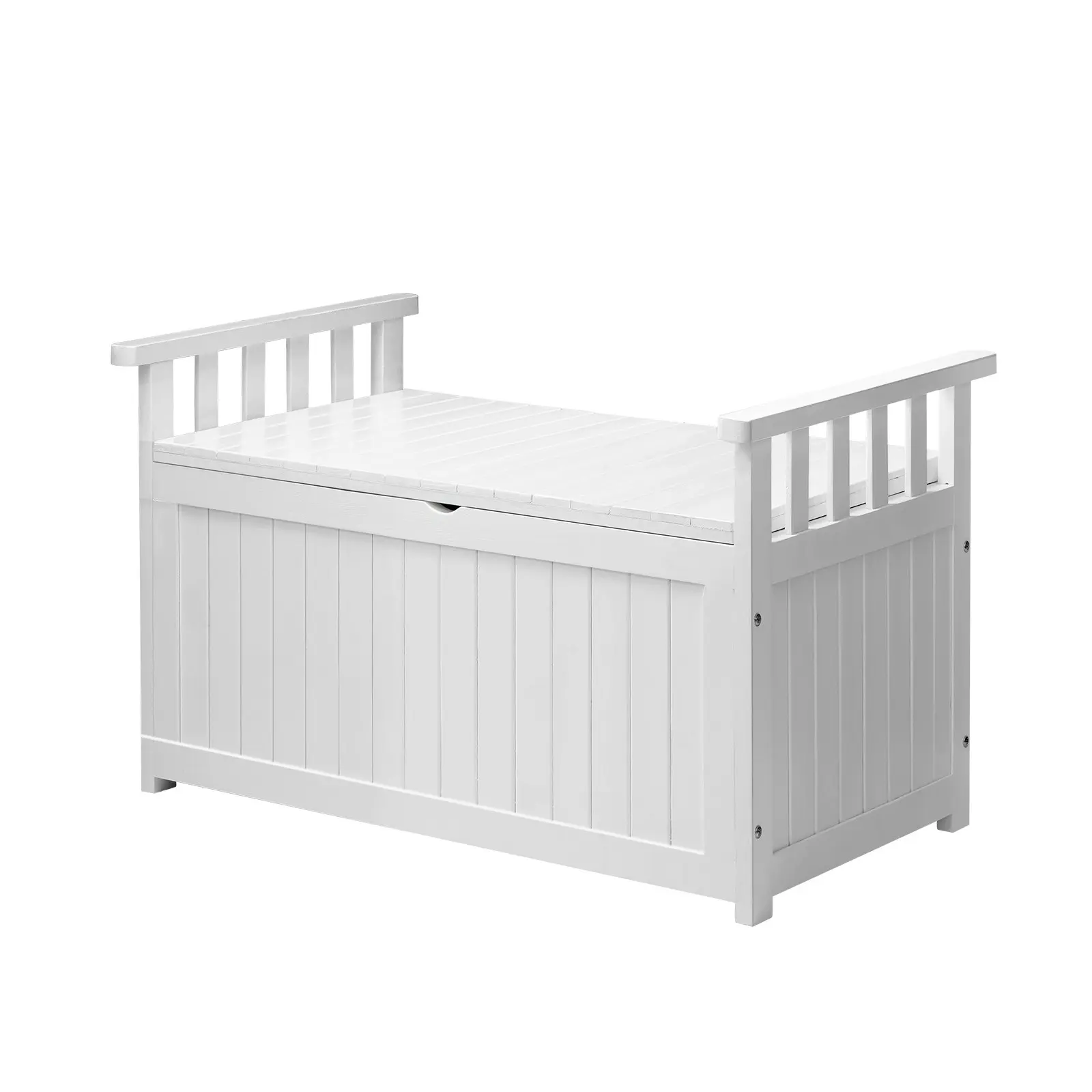 Livsip Outdoor Storage Box Wooden Garden Bench Chest Tool Container L White