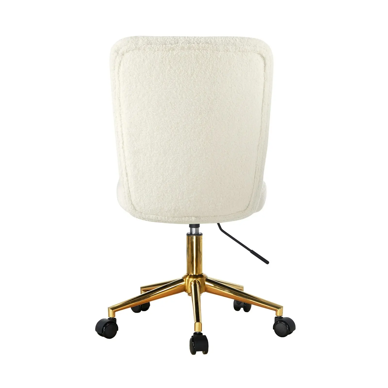 Oikiture High Back Armless Home Office Chair Boucle White&Gold