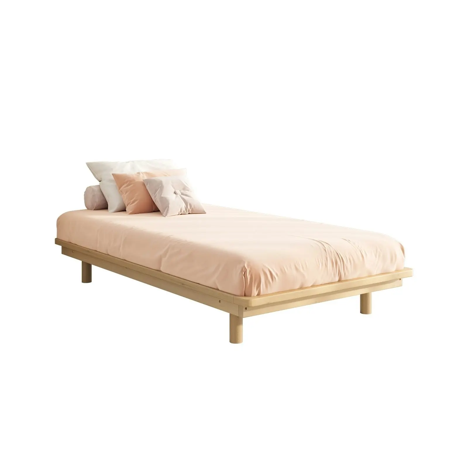 Oikiture Bed Frame King Single Size Wooden Bed Base Floating