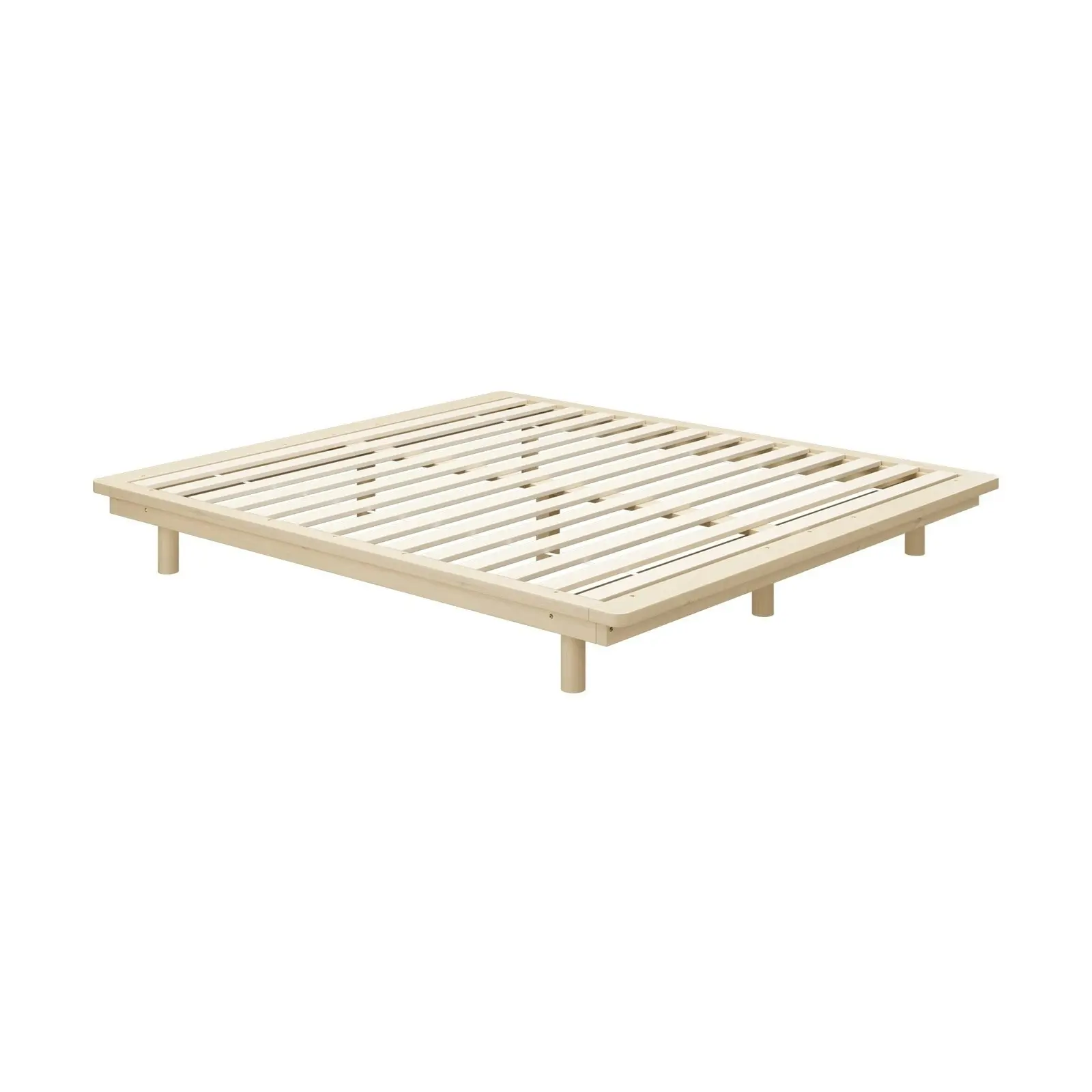 Oikiture Bed Frame King Size Wooden Bed Base Floating