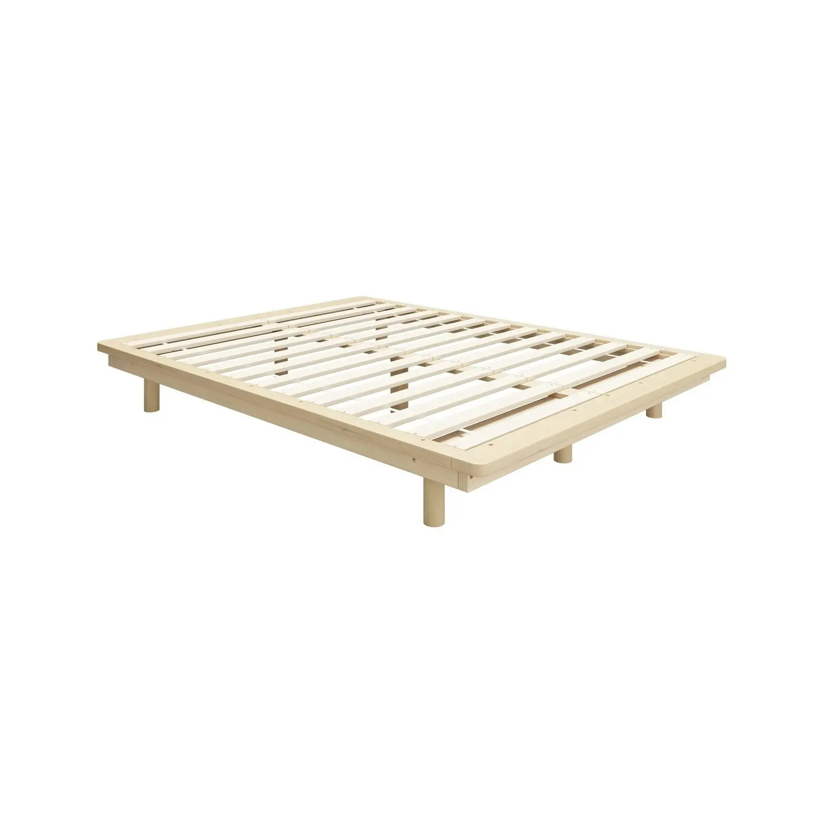 Oikiture Bed Frame Double Size Wooden Bed Base Floating