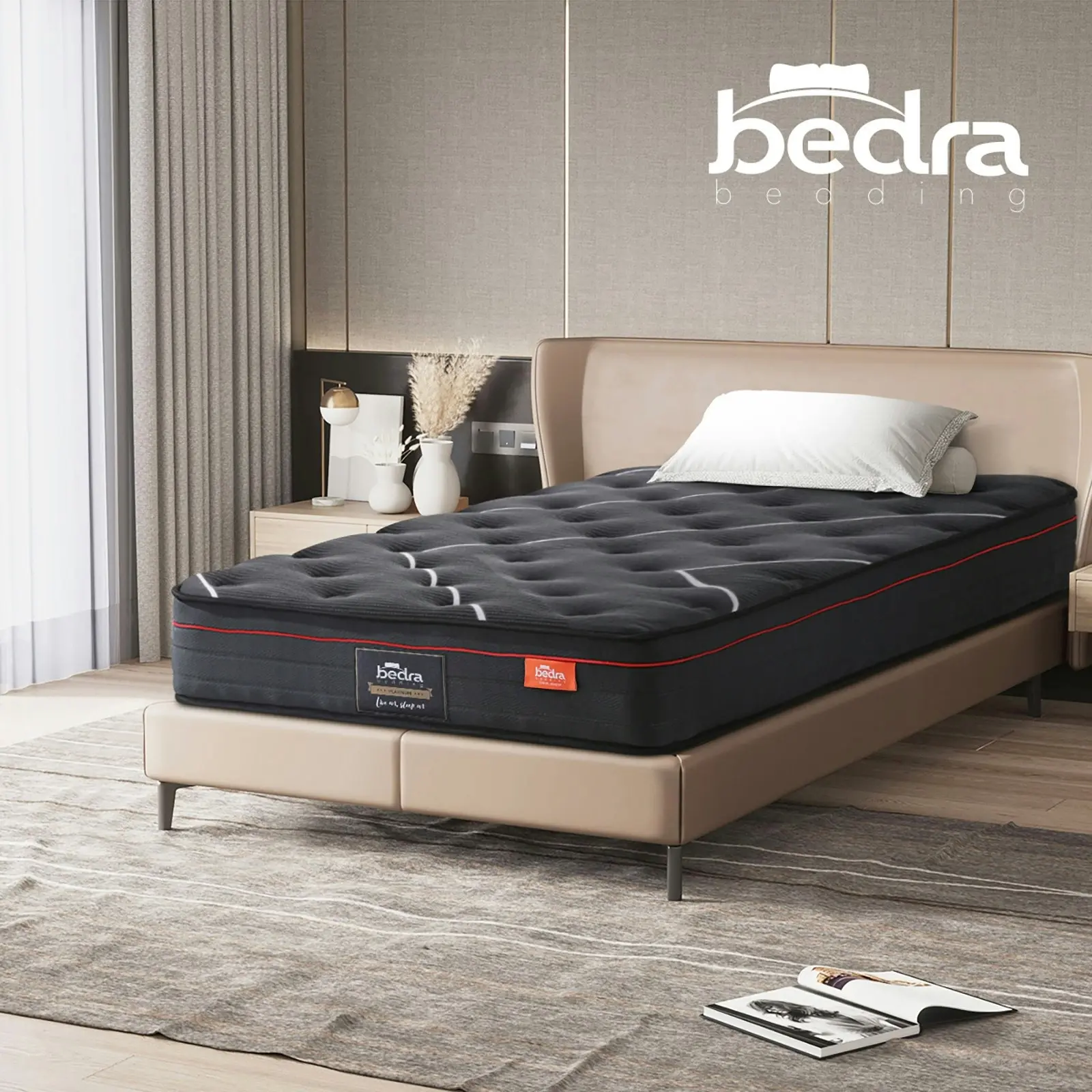 Bedra Single Mattress Tight Top Bed Cool Gel Foam Pocket Spring 22cm Medium