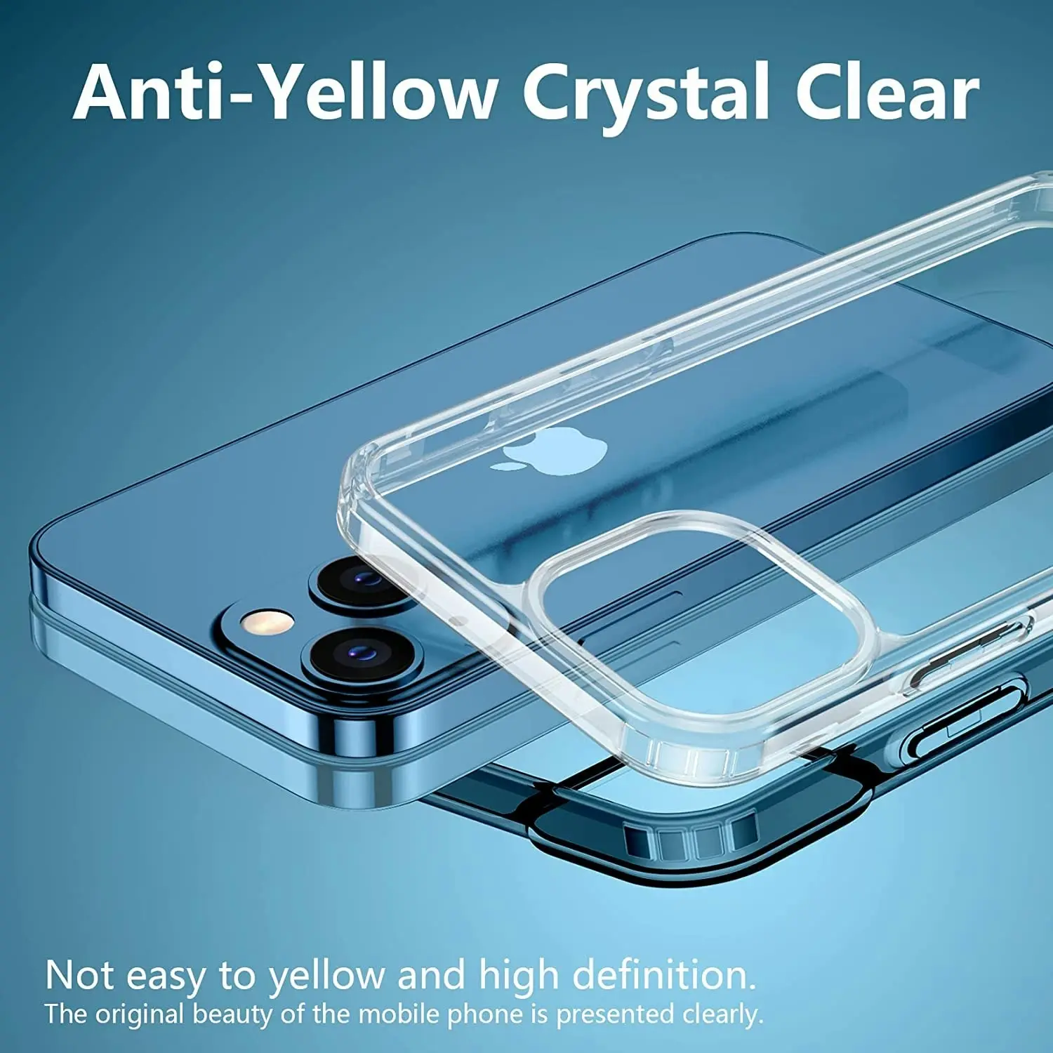 MEZON Crystal Clear Case for Apple iPhone 14 (6.1") Ultra Slim Premium TPU Gel – Wireless Charging Compatible