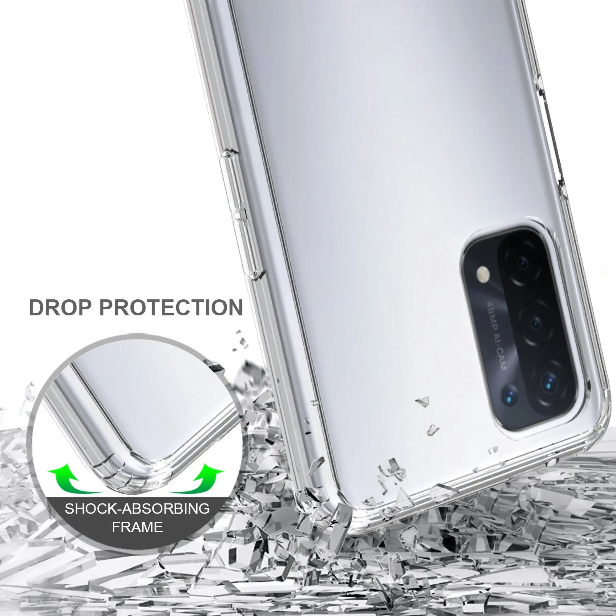 MEZON OPPO A74 5G Ultra Slim Crystal Clear Premium TPU Gel Back Case – Shock Absorption, Wireless Charging Compatible