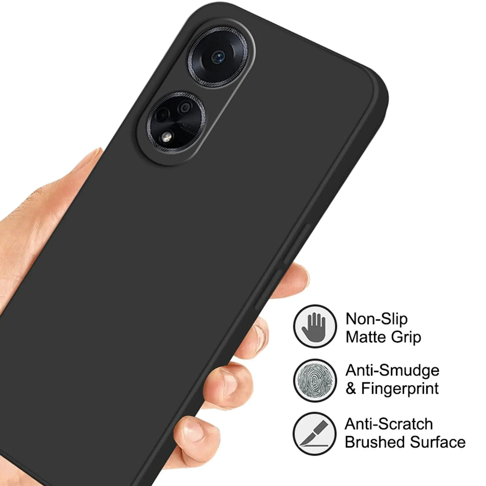 MEZON OPPO A98 5G Ultra Slim Black Premium TPU Gel Back Case – Shock Absorption (OPPO A98 5G, Gel Black)