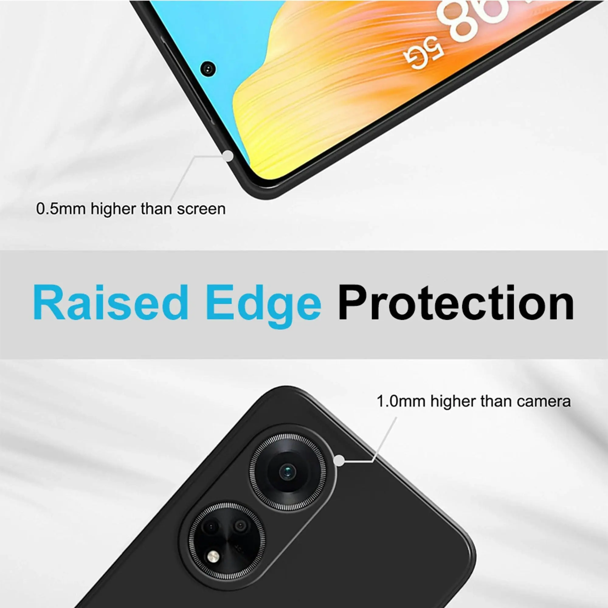 MEZON OPPO A98 5G Ultra Slim Black Premium TPU Gel Back Case – Shock Absorption (OPPO A98 5G, Gel Black)