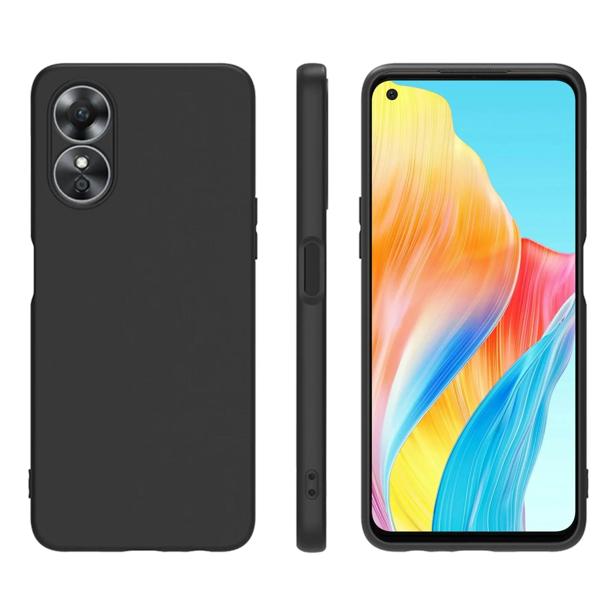 MEZON OPPO A78 4G Slim Black Premium TPU Gel Back Case – Shock Absorption (OPPO A78 4G, Gel Black)