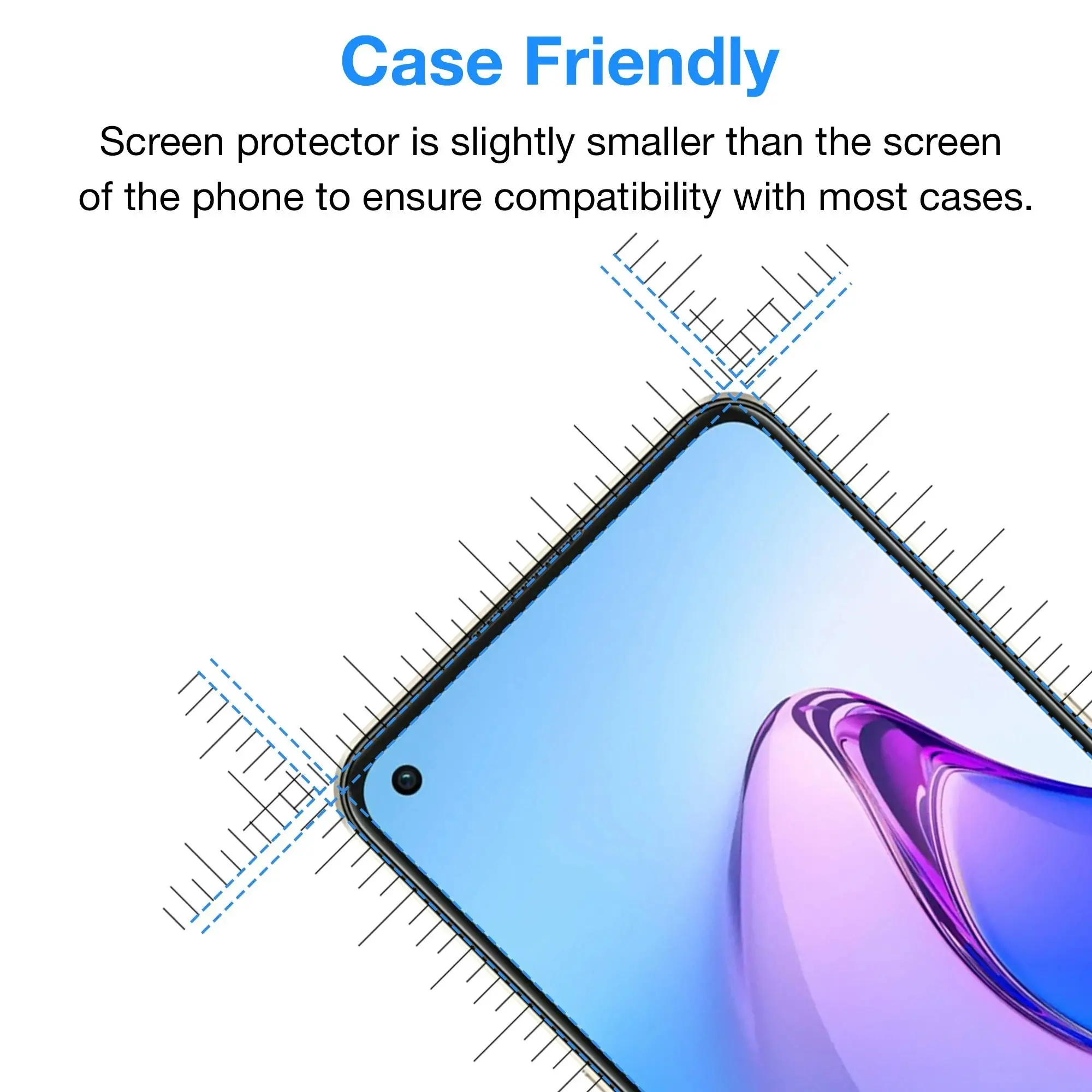 [3 Pack] MEZON OPPO Reno8 5G Anti-Glare Matte Screen Protector Case Friendly Film (OPPO Reno8, Matte)